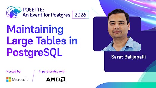 video thumbnail for Maintaining Large Tables in PostgreSQL